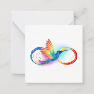 Carte De Correspondance Colibri arc-en-ciel avec symbole Infinity