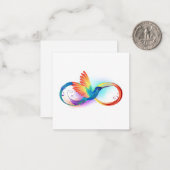 Carte De Correspondance Colibri arc-en-ciel avec symbole Infinity (Devant/Arrière en situation)