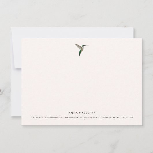 Carte De Correspondance Colibri élégant (Devant)