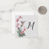 Carte De Correspondance Colibri floral sur mesure initiale (Devant/Arrière en situation)