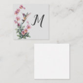 Carte De Correspondance Colibri floral sur mesure initiale (Devant / Derrière)