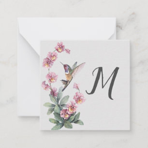Carte De Correspondance Colibri floral sur mesure initiale