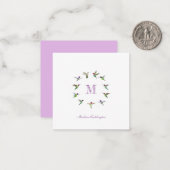 Carte De Correspondance Colibri Monogram (Devant/Arrière en situation)