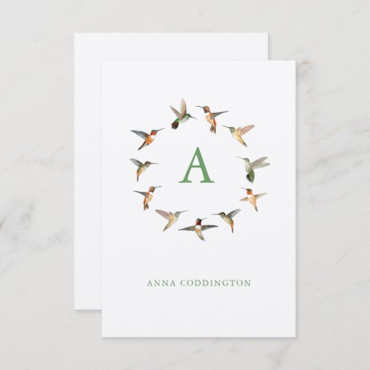 Carte De Correspondance Colibri Monogram (Devant / Derrière)