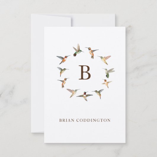 Carte De Correspondance Colibri Monogram (Devant)