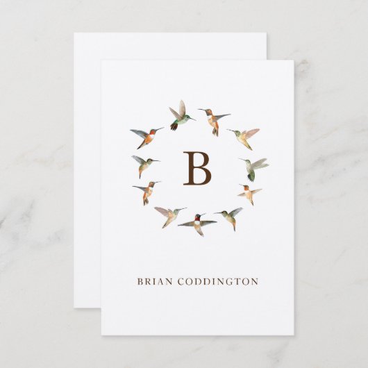 Carte De Correspondance Colibri Monogram (Devant / Derrière)