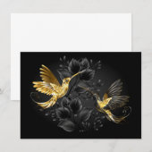 Carte De Correspondance Colibri noir et or (Devant / Derrière)