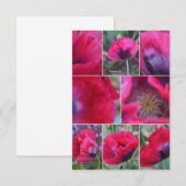 Carte De Correspondance Collage Coquelicot Rose (Devant / Derrière)