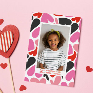 CARTE DE CORRESPONDANCE COLLAGE DE COEURS D'AMOUR PHOTO VALENTINE DE CLASS