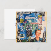 Carte De Correspondance Collage de médias mixtes abstrait (Devant / Derrière)