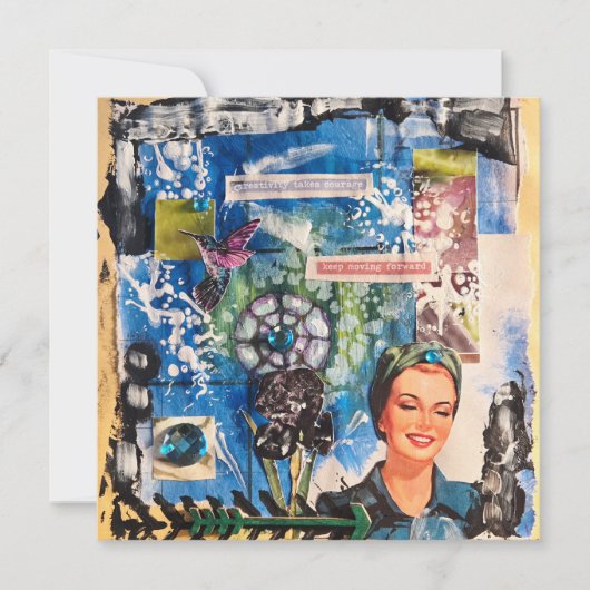 Carte De Correspondance Collage de médias mixtes abstrait (Devant)