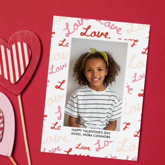 CARTE DE CORRESPONDANCE COLLAGE DE PHOTO DE SCRIPT D'AMOUR VALENTINES DE C