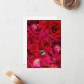 Carte De Correspondance Collage de Rose Rouge (Devant/Arrière en situation)