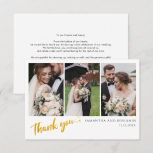 Carte De Correspondance Collage photo mariage Merci