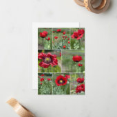 Carte De Correspondance Collage Red Poppy (Devant/Arrière en situation)
