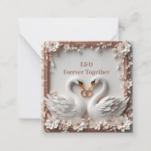 Carte De Correspondance 🕊️ Collection de mariage Cadre floral à cœur de c