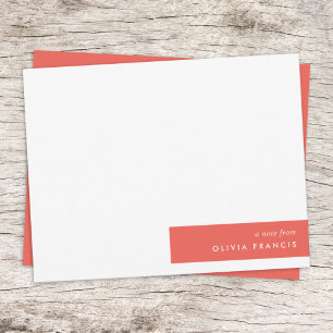 Carte De Correspondance Colorbloc Gras Rouge Moderne Minimaliste Simple