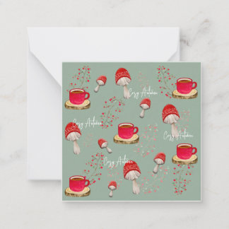 Carte De Correspondance Colorful autumn watercolor pattern