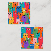 Carte De Correspondance Colorful cats (Devant / Derrière)