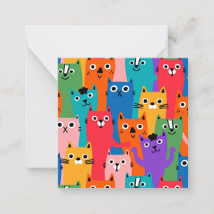 Carte De Correspondance Colorful cats
