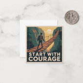 Carte De Correspondance Commencez Avec Courage (Devant/Arrière en situation)