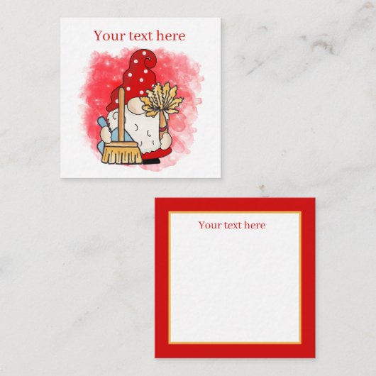 Carte De Correspondance commerce de nettoyage mignon ajouter du texte gnom (Devant / Derrière)