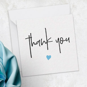 Carte De Correspondance Compact Merci bleu minimaliste