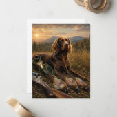 Carte De Correspondance Compagnon de chasse Pointer allemand à poil long (Devant/Arrière en situation)