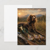 Carte De Correspondance Compagnon de chasse Pointer allemand à poil long (Devant / Derrière)