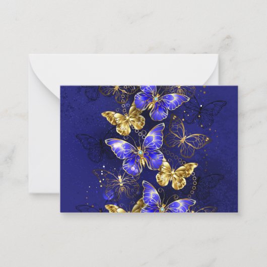 Carte De Correspondance Composition avec papillons Sapphire (Devant)