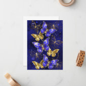 Carte De Correspondance Composition avec papillons Sapphire (Devant/Arrière en situation)