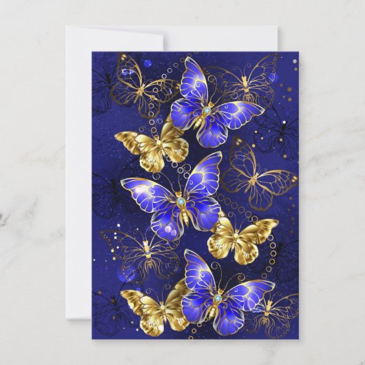 Carte De Correspondance Composition avec papillons Sapphire (Devant)
