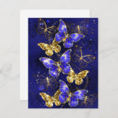Carte De Correspondance Composition avec papillons Sapphire (Devant / Derrière)