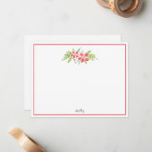 Carte De Correspondance Composition de poinsettias (Devant/Arrière en situation)
