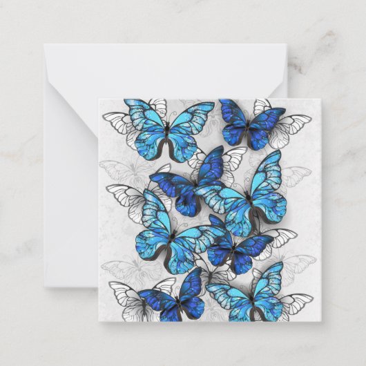 Carte De Correspondance Composition des White and Blue Butterflies (Devant)
