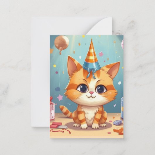 Carte De Correspondance Conception à thème chat chat roux mignon (Devant)