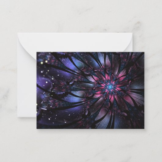 Carte De Correspondance Conception Abstraite des fleurs fractales. (Devant)