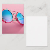 Carte De Correspondance Conception avec lunettes de soleil, rose cool (Devant / Derrière)