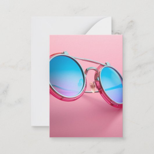 Carte De Correspondance Conception avec lunettes de soleil, rose cool (Devant)