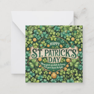 Carte De Correspondance Conception de célébration du trèfle irlandais