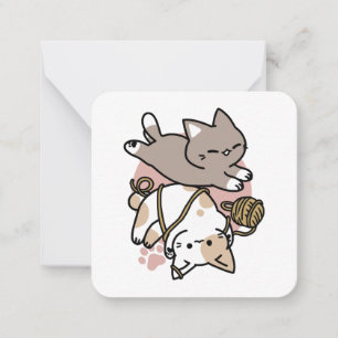 Carte De Correspondance Conception de chats mignons et joueurs – Art de pa