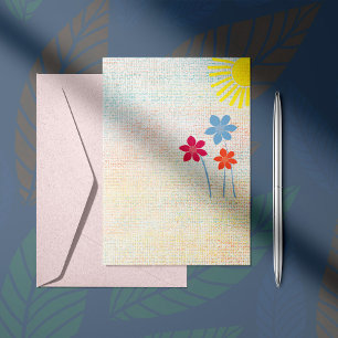 Carte De Correspondance Conception de gratitude florale colorée texturée