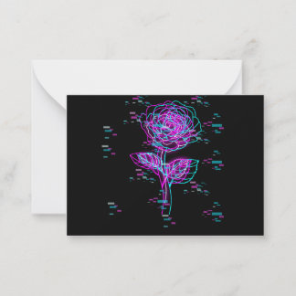 Carte De Correspondance Conception de rose de pépin de néon