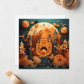 Carte De Correspondance Conception d'effets 3D de la scène d'Halloween (Devant/Arrière en situation)