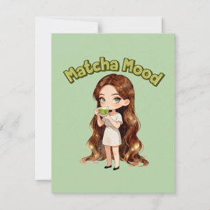 Carte De Correspondance Conception d'esthétique Matcha Mood Vibes de thé v