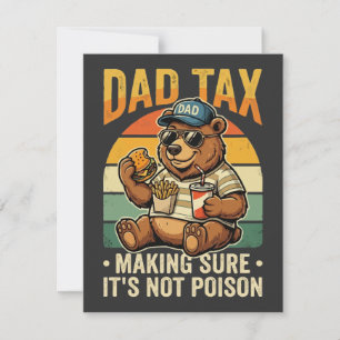Carte De Correspondance Conception drôle d'impôt papa ours humour père