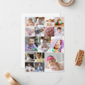 Carte De Correspondance Concevez votre propre collage de 16 photos (Devant/Arrière en situation)