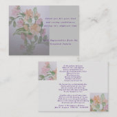 Carte De Correspondance condoléances poème merci (Devant / Derrière)