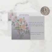 Carte De Correspondance condoléances poème merci (Devant/Arrière en situation)