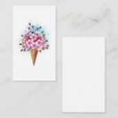 Carte De Correspondance Cône de gaufre de glace rose Sakura (Devant / Derrière)
